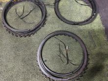 Slithers of metal I dug out of the ring groove of the second compression ring.