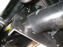 Both brake ducts cut to fit in original inner fender liner.   Will tape to hold. 