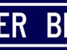 Cruiser Blvd Sign Logo Long Dark Blue Small