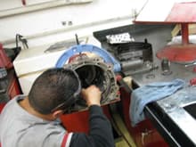 Rebuilding a 4L60E transmission (friend snuck up on me and secretly took pic w, my camera!)