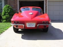 63 Sting Ray Coupe - Rear View.  Exhaust is chambered pipes....no mufflers