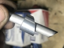 From Elite Engineering's site: Elite Engineering Pitot, notice the angled cut on the fitting to be installed on an angle.