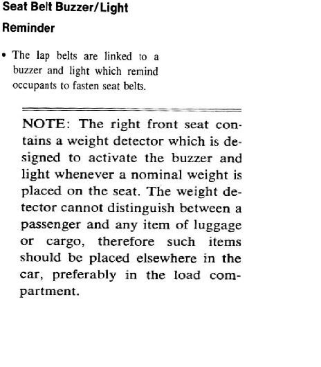 Taken from owner's manual.