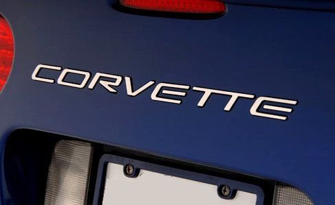 1997-2004 Corvette C5 rear inserts letters STAINLESS STEEL