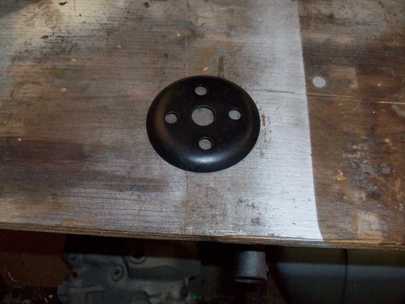 Found the reinforcement would not seat in the inside of the new old pulley. Left it out.