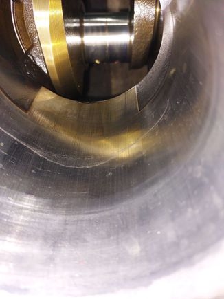 indication seems to be a cold joint or lamination  in the metal when the block was cast