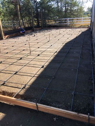 Half inch rebar tied in 2' grids