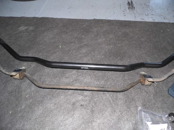 The difference between OEM sway bar vs Eibach sway bar.