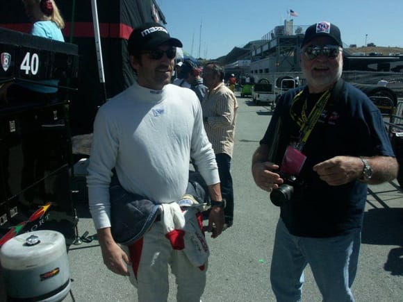 With Patrick Dempsey in his pit, at the '09 Laguna Seca Grand-Am. I'm the one on the right.
