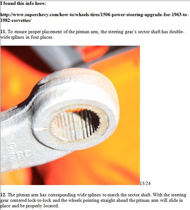 Pitman arm install advice CorvetteForum Chevrolet Corvette Forum