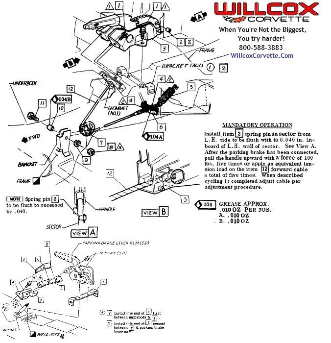 C2 How Difficult? Install '67 Style Hand Parking Brake to a '66