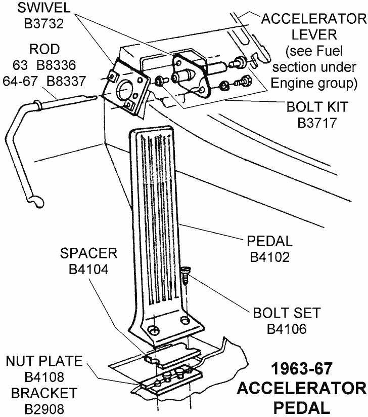 C2 66 gas pedal spacer CorvetteForum Chevrolet Corvette Forum