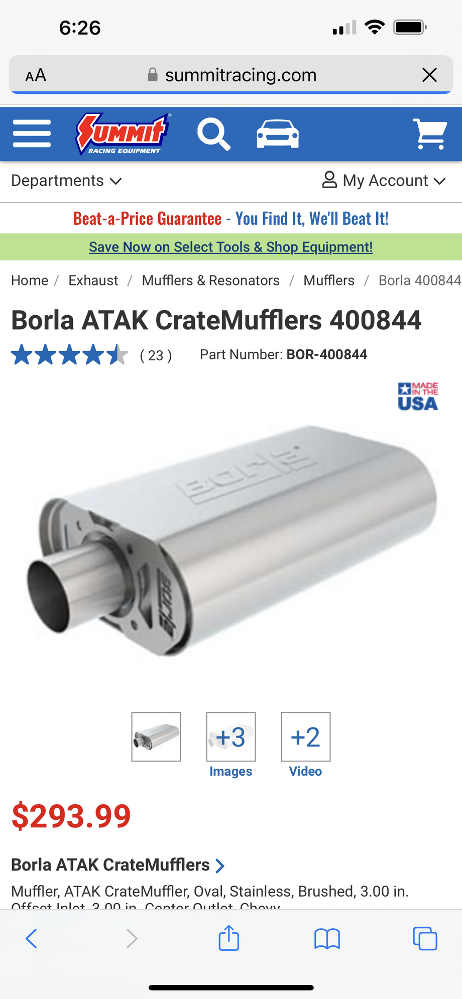 Borla 400844 CrateMuffler