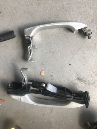 out side door handles one complete  one handle only  one or both need repaint