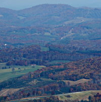 View from Mt Jefferson, NC to the valley below ..