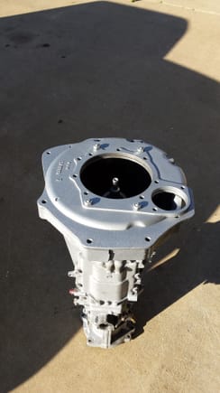 Flywheel cover wasmachined down to .500 and 1/4 plate steel with the transmission bolt pattern