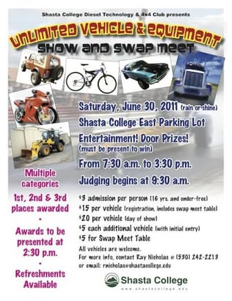 Unlimited Vehicle and Equipment Show and Swap Meet.