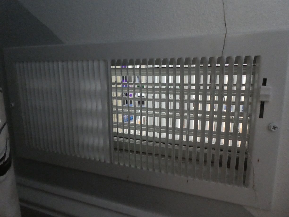 Cold air return in wall between 2 bedrooms. Reduce noise