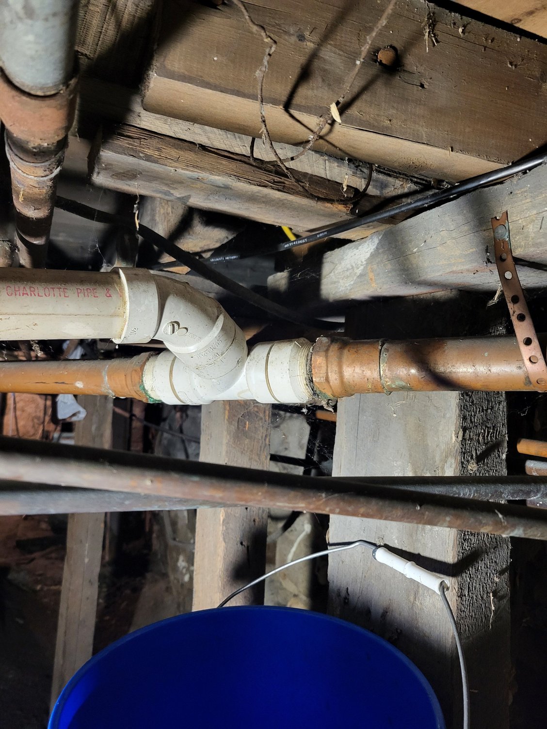 Basement 1.5" copper to pvc connection leaking