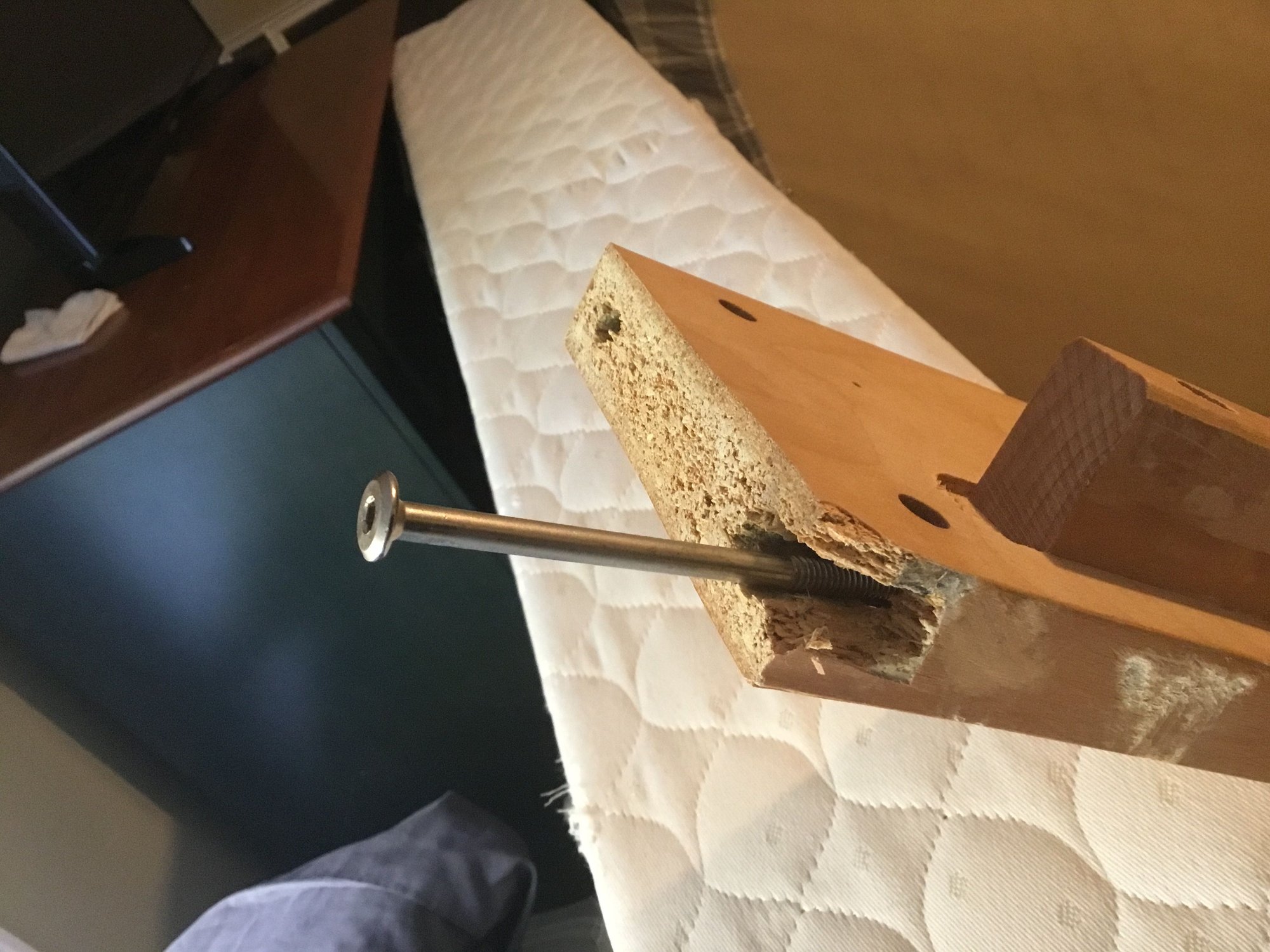 Particle board bed frame repair Community Forums