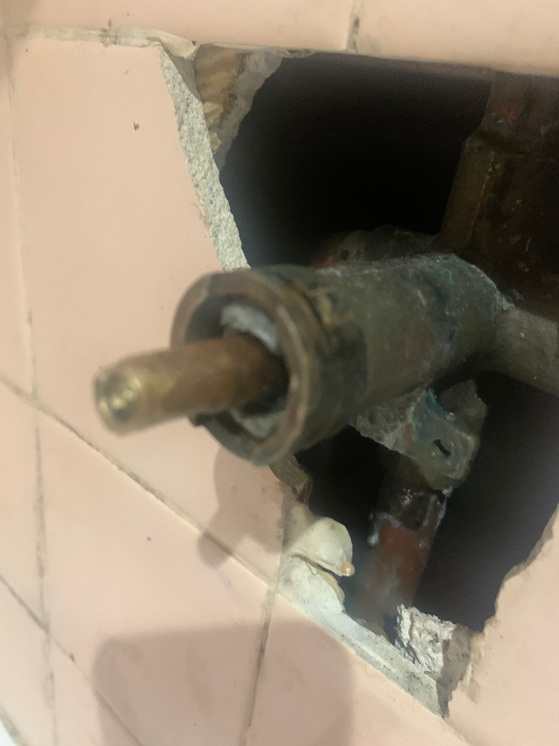 Screw was stripped then broke off single handle bathtub cartridge