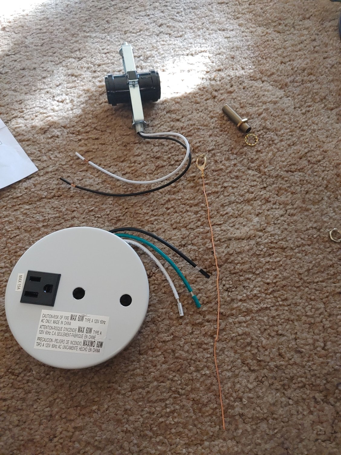 2 wire light to light plus elec outlet fixture - DoItYourself.com ...