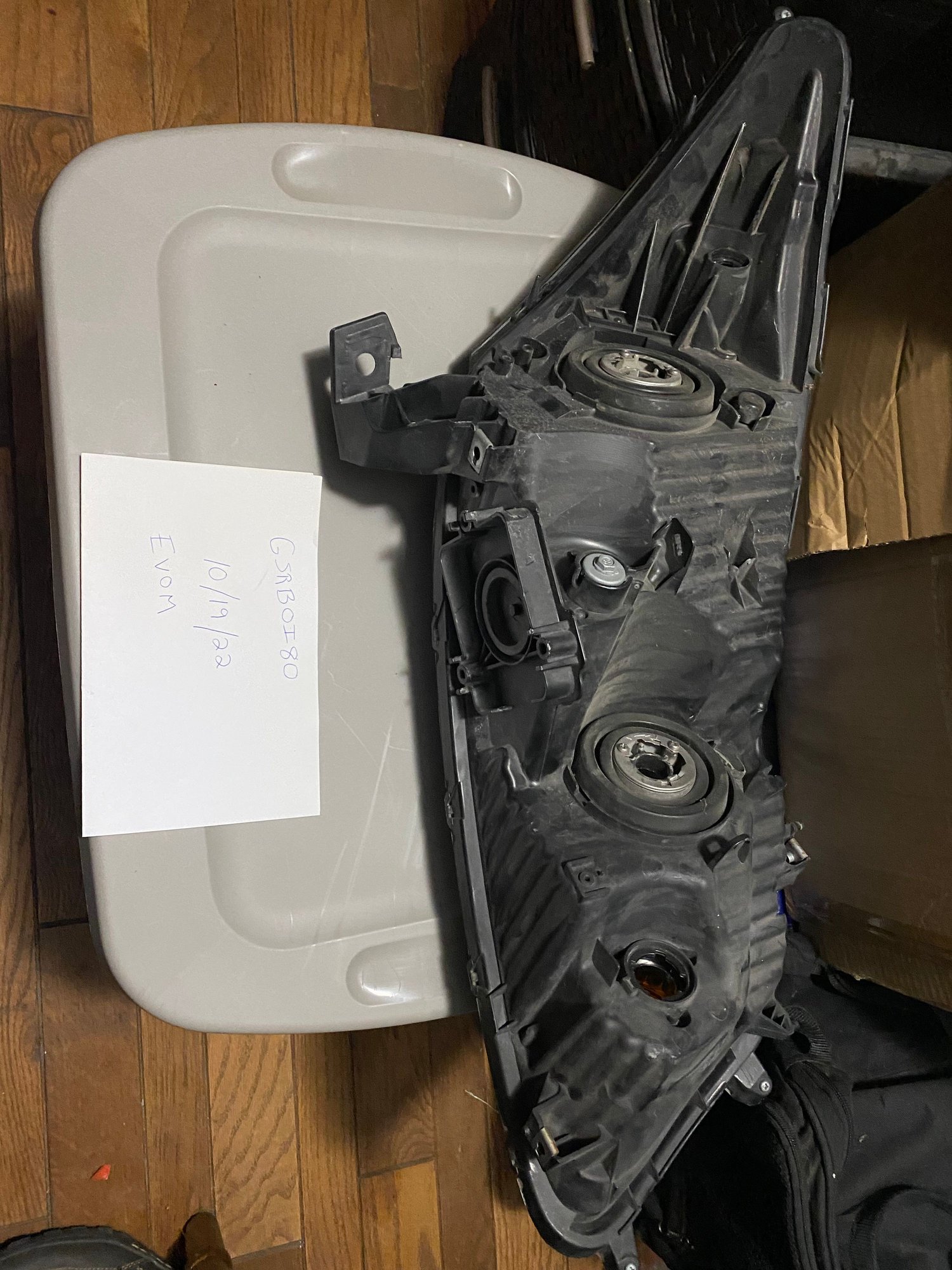 Lights - FS: LH Black Housing Headlight Assembly - Used - 2003 to 2006 Mitsubishi Lancer Evolution - Poconos, PA 18302, United States