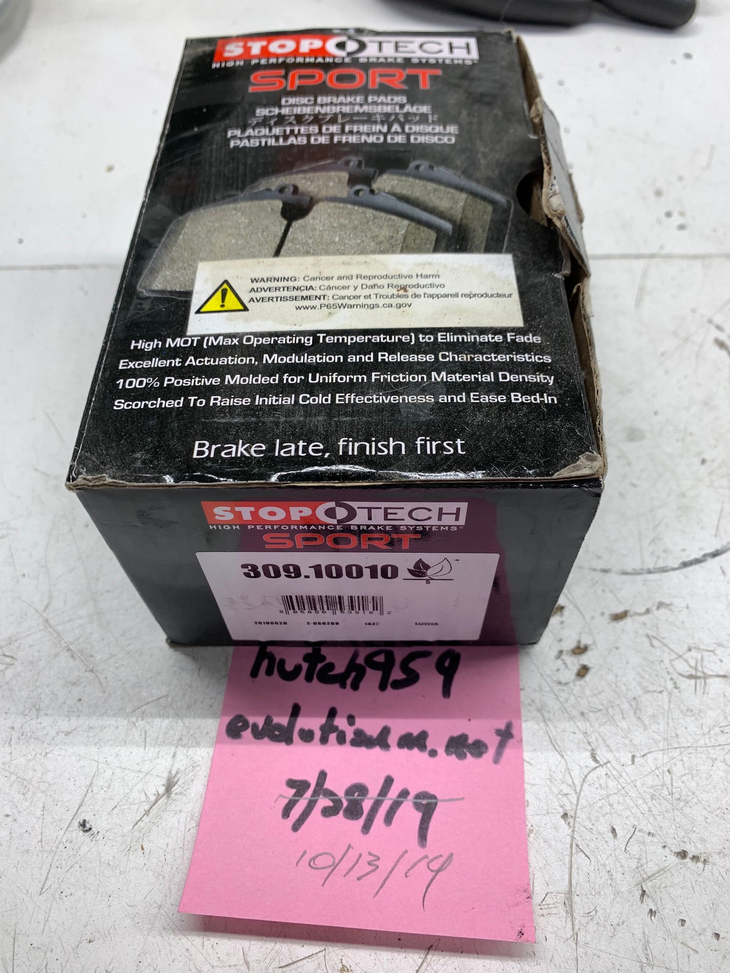 Brakes - Stop Tech Sport Pads, Front Evo 8/9 - Used - 2003 to 2006 Mitsubishi Lancer Evolution - Signal Mountain, TN 37377, United States