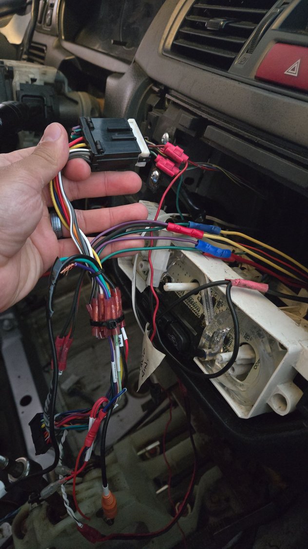 How I found the radio harness after uninstalling.