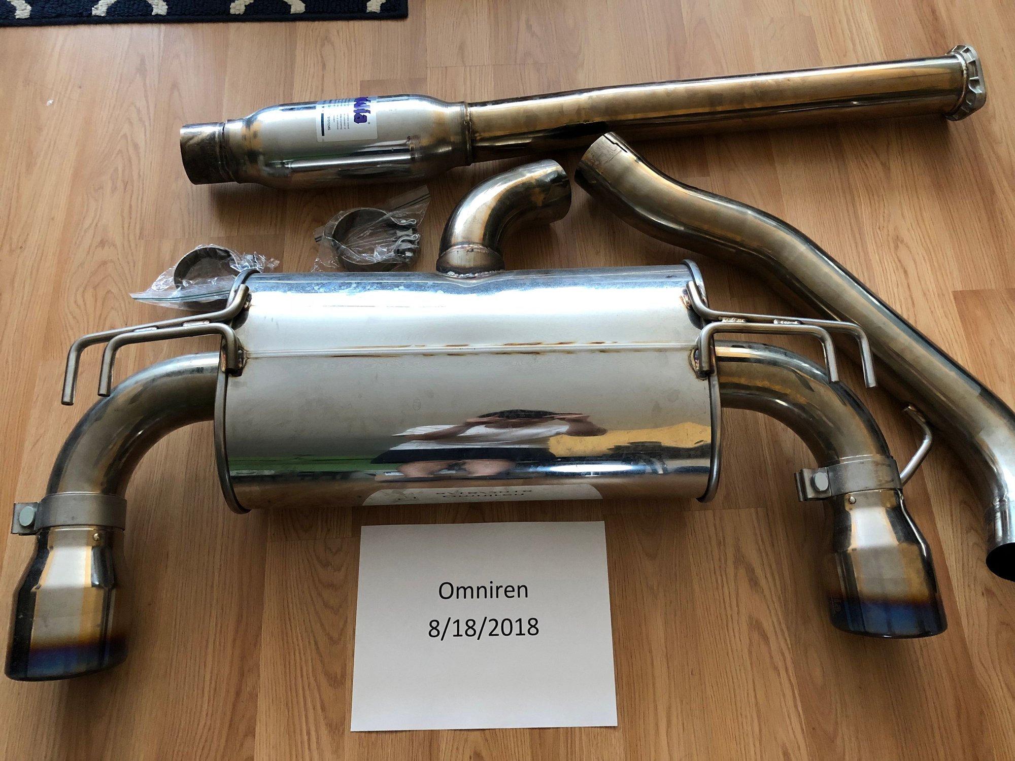 Engine - Exhaust - Invidia Q300 Exhaust with Titanium Tips (Rounded) - Used - 2008 to 2015 Mitsubishi Lancer Evolution - Elmwood Park, IL 60707, United States