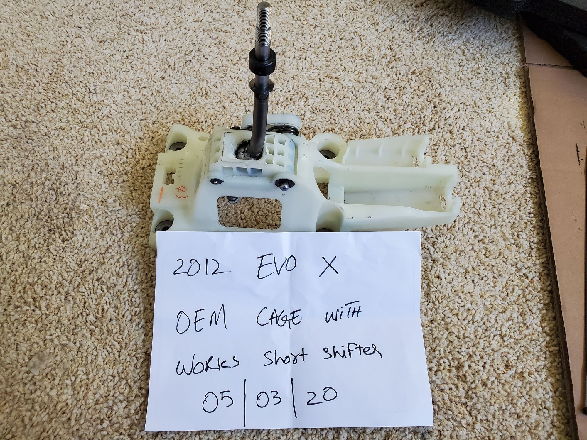 Drivetrain - 2012 EVO X OEM Shifter Cage with Works Short shifter - Used - 2008 to 2015 Mitsubishi Lancer Evolution - Mount Sinai, NY 11766, United States