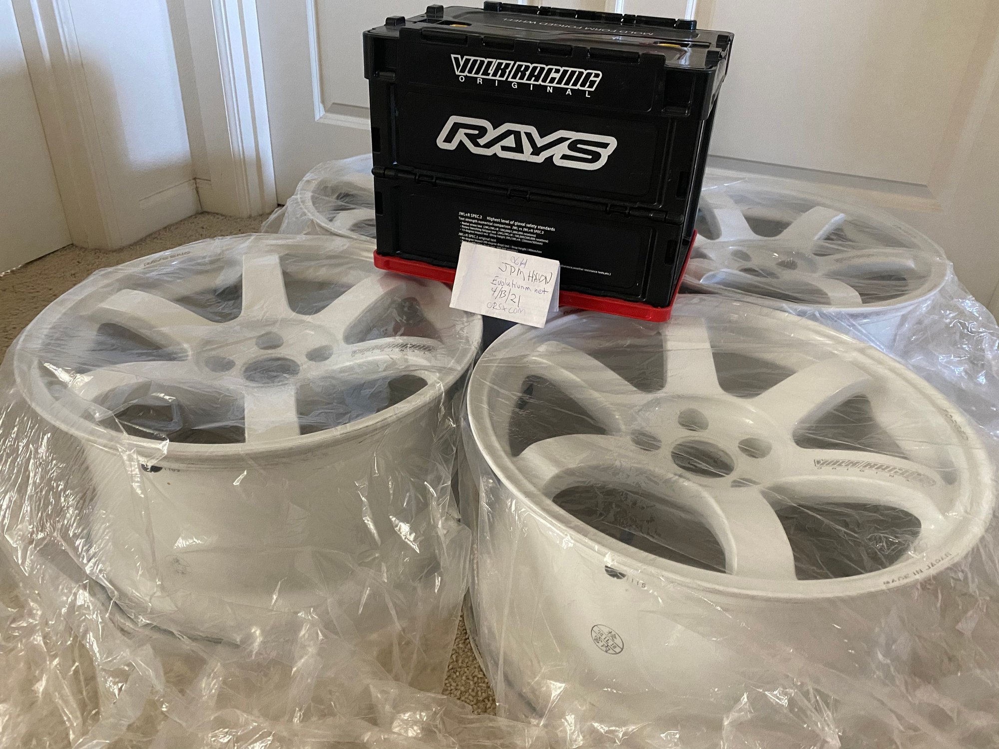 Wheels and Tires/Axles - TE37 Saga Dash white - Used - 2002 to 2021 Mitsubishi All Models - Portland, OR 97236, United States