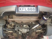 ...Replaced with AMS Titanium 3" rear, Blitz 2¾" Down & Test Pipe.