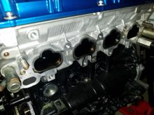 Intake side drenched in oil.