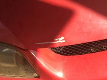 Damage to hood