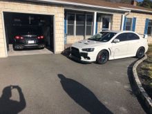 GTR was already in the garage.. last day with the evo before new owner picked it up :( 