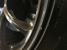 One nick due to road debris on this wheel.