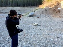 I like shooting this one. Sorry for knocking down all 4 zombies guys!