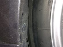 Pass side front fender rub.