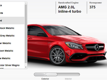 2018 CLA45 AMG North Am market ordering page