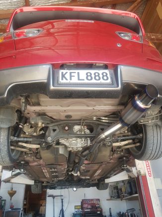 ...Replaced with AMS Titanium 3" rear, Blitz 2¾" Down & Test Pipe.