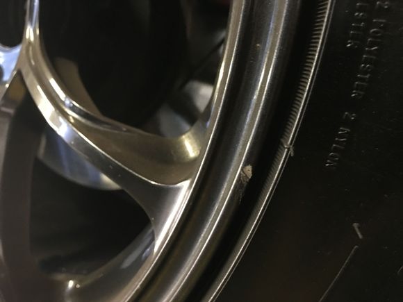 One nick due to road debris on this wheel.