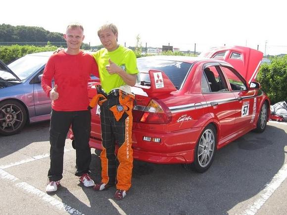 With Tarzan Yamada at Tsukuba after going for a few laps. A really great guy!