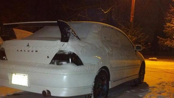 Baby's first snow.