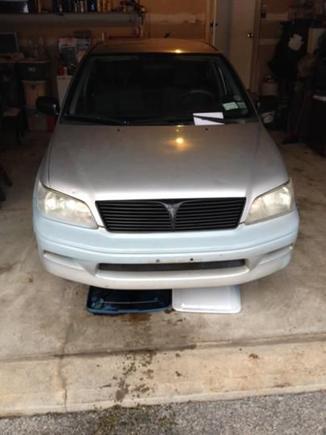 Needs a little body work. Front bumper and rear bumper are dis colored going to put a body kit on . Had a gasket leak I had to fix.