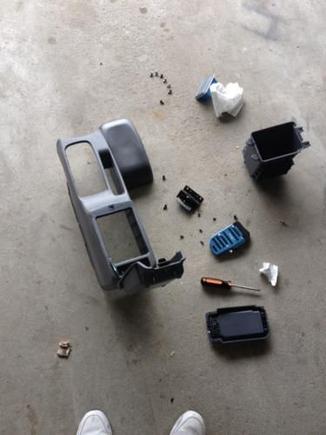 Taking apart center console .