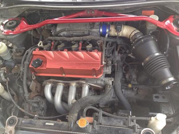 Rpw 4-1 44mm, Sri custom injen cai/Apollo k&amp;n closed filter/ford rubber coupler (I think it's from an f150 or an ambulance lol), heat wrap