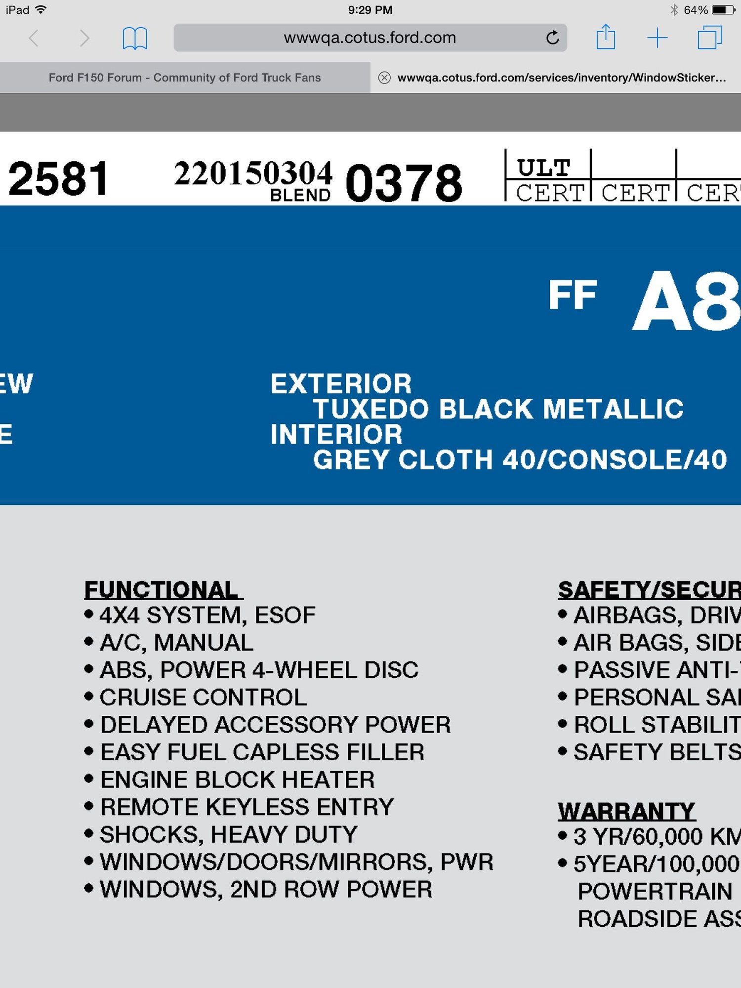 ANSWERED What does "BLEND" on my window sticker mean? Page 2 Ford