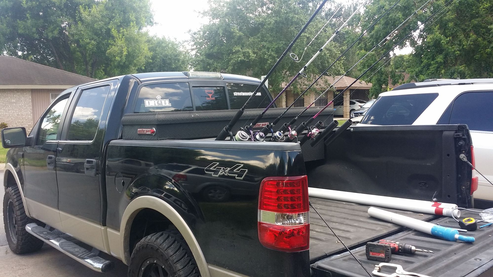 portarod - fishing rod holder / transporter for truck bed