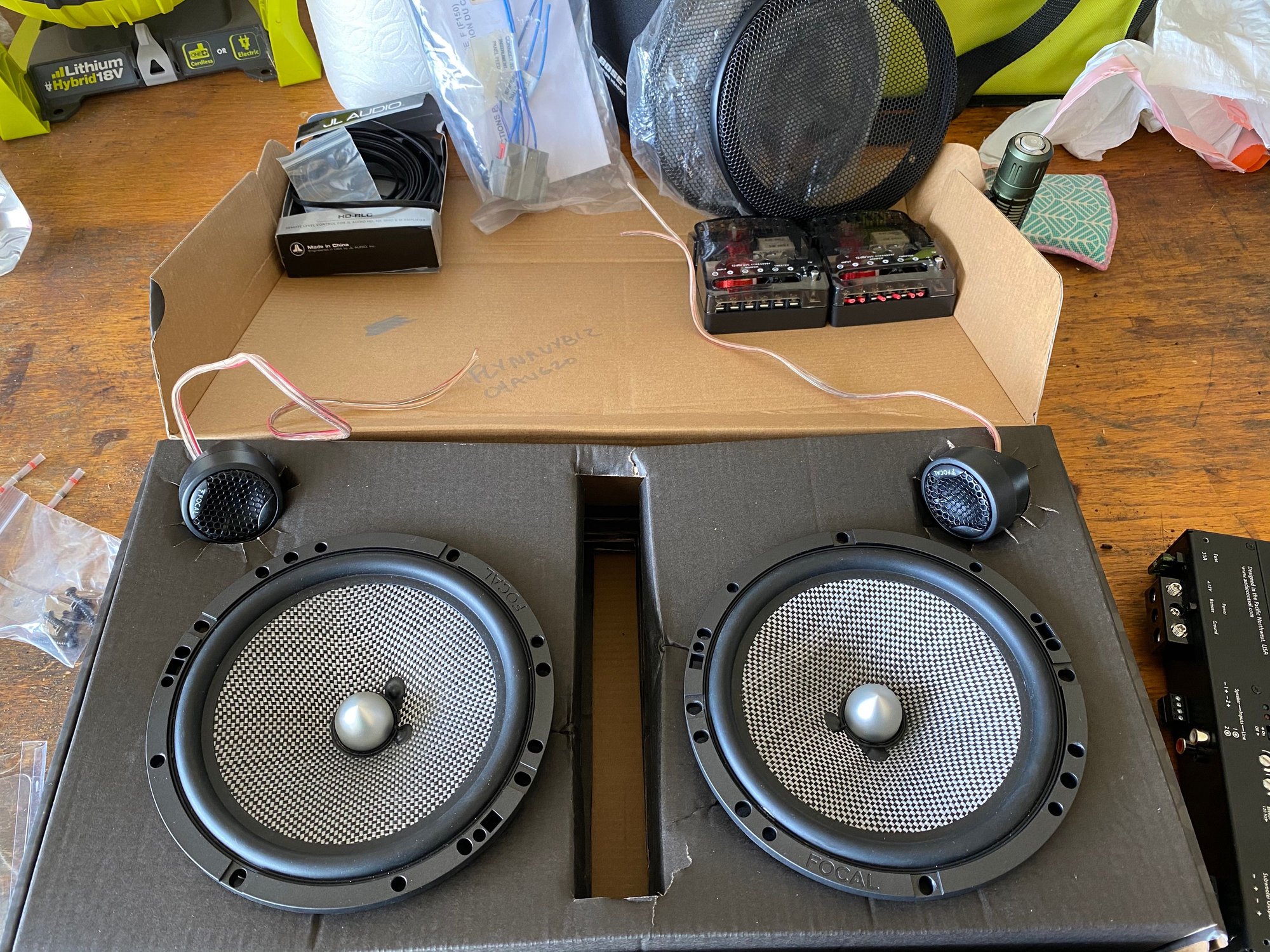 Southwest Focal speakers, JL bass knob, audiocontrol amp Ford F150
